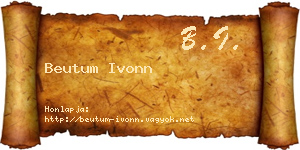 Beutum Ivonn névjegykártya